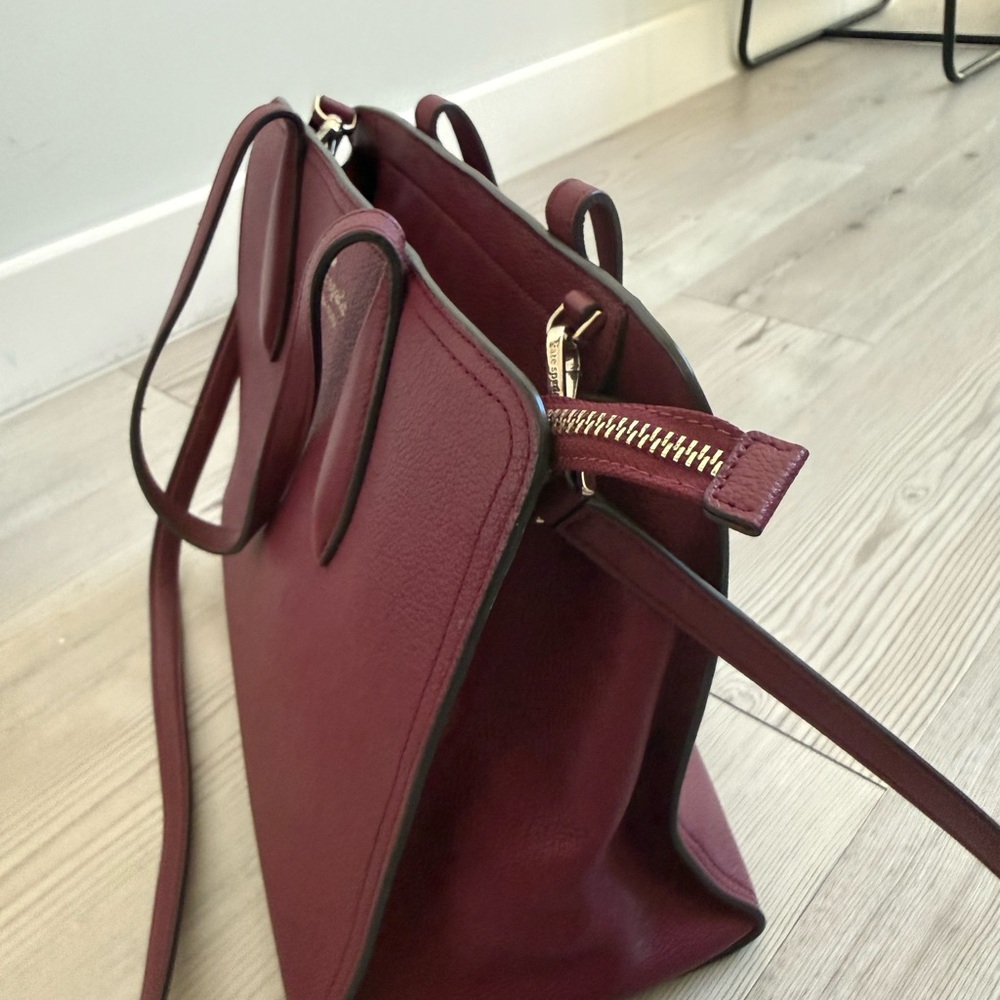 kate spade burgundy leather shoulder bag - Picture 5 of 7